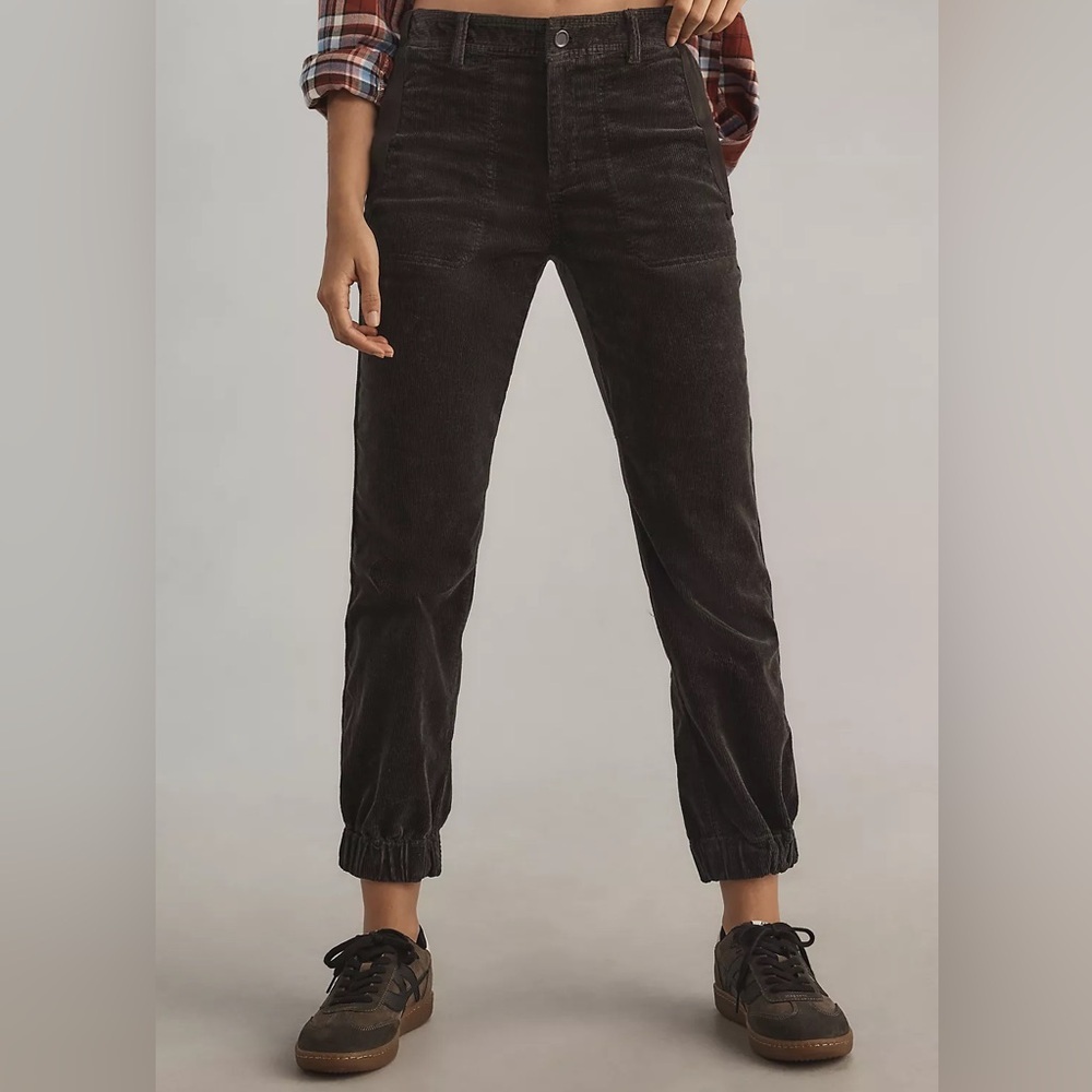 NWT Anthropologie The Richie Slim Joggers: Corduroy Edition Moss Size 8